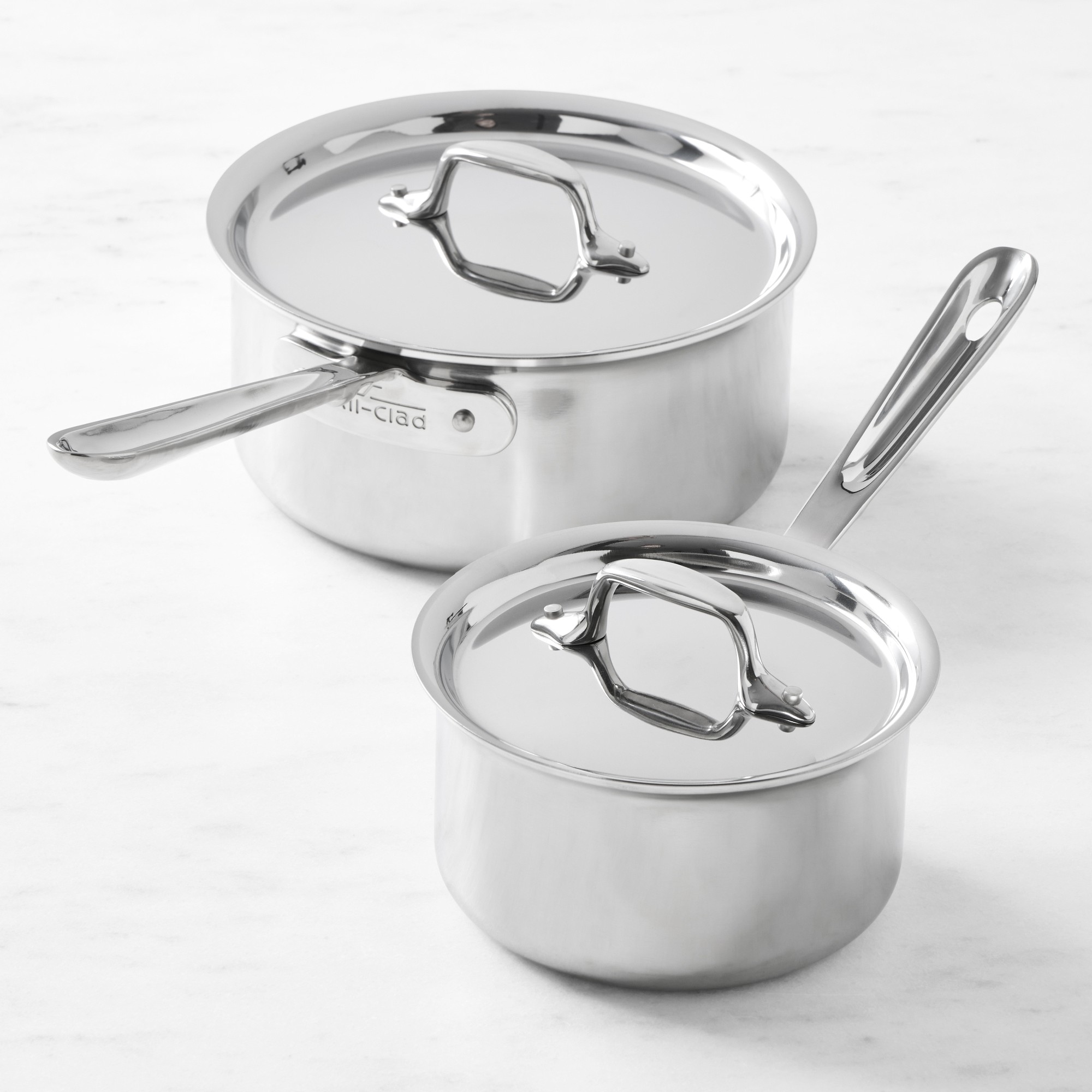 All-Clad D3 Tri-Ply Stainless-Steel Saucepan Set, 1.5 & 3-Qt. Sansujyuku sansujyuku.com