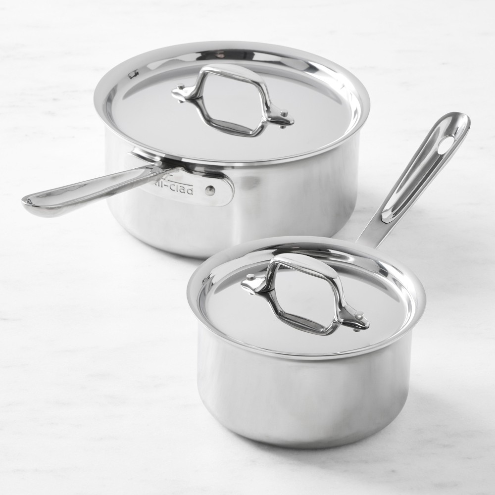 All-Clad D3® Tri-Ply Stainless-Steel Saucepan Set, 1 1/2 & 3-Qt. - 1 1/2 & 3-Qt.
