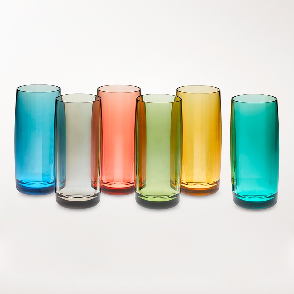DuraClear® Tritan Outdoor Multicolored Highball Glasses, Set of 6 - Set of 6, Multicolored