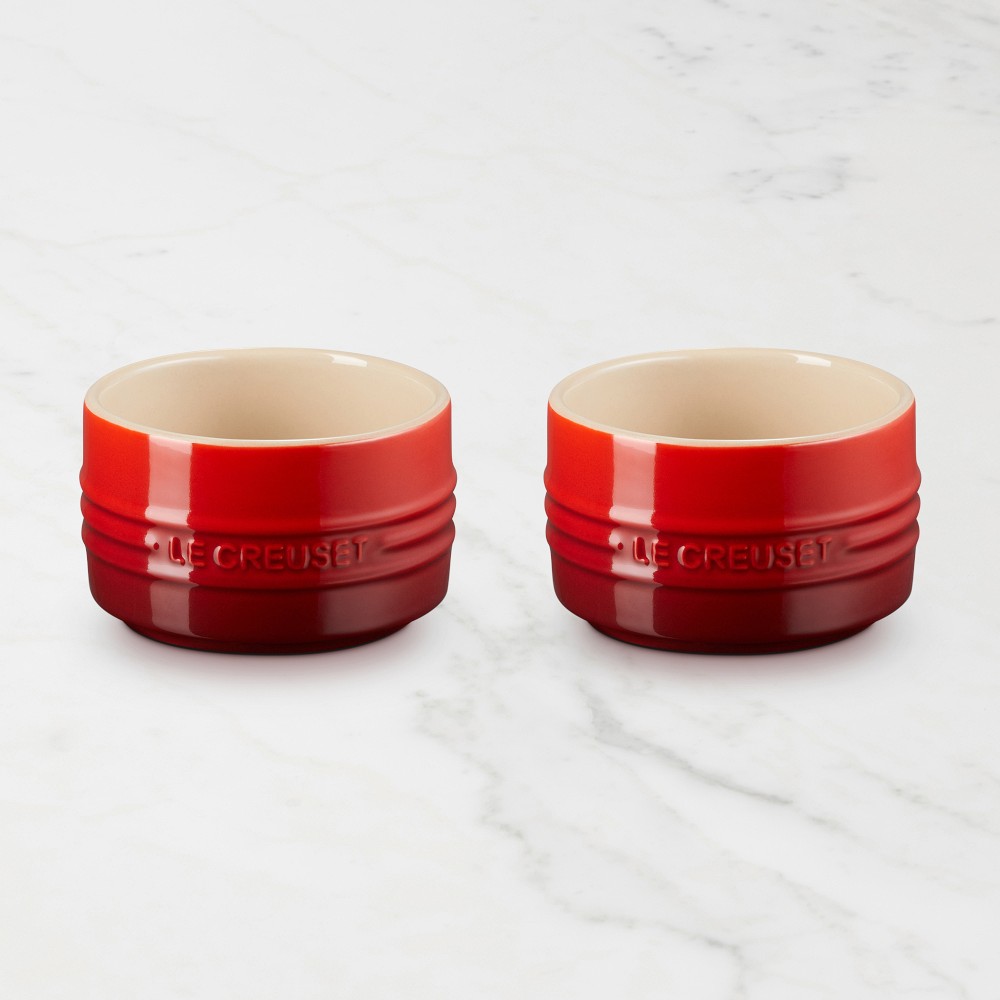 Le Creuset Stoneware Straight Wall Ramekin - Set of 2, Red