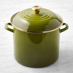 Le Creuset Enameled-Steel Stockpot, 12-Qt., Olive