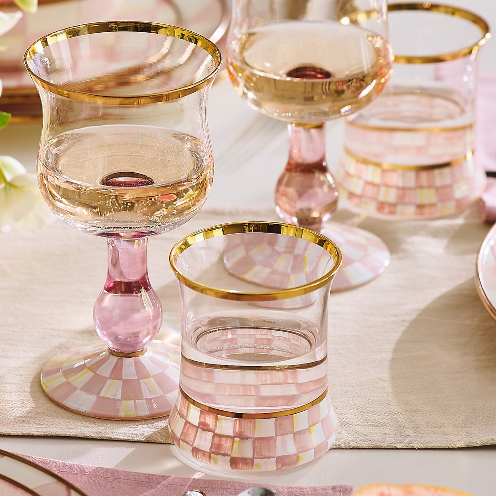 MacKenzie-Childs Rosy Check Tumblers, 8-oz by Williams Sonoma Home