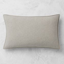 OPEN BOX: European Solid Cashmere Pillow Cover, 14" x 22", Light Grey