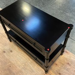 OPEN BOX: Cane 2 Drawer Nightstand, Wood, Ebony