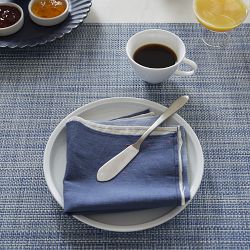 Chilewich Mini Basketweave Table Runner, Chambray