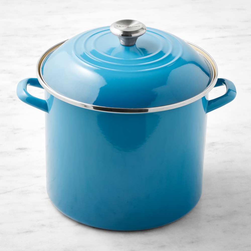 Le Creuset Enameled-Steel Stockpot with Stainless-Steel Knob - 12-Qt., Marseille