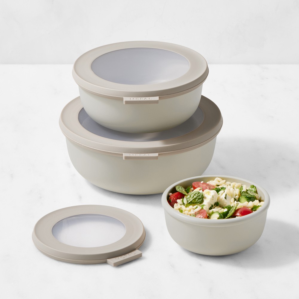 Mepal Round Nested Food Storage Containers, 6-Piece Set - Nordic White