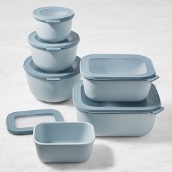 Mepal Nested Deep Food Storage Containers, 12-Piece Set, Nordic Blue