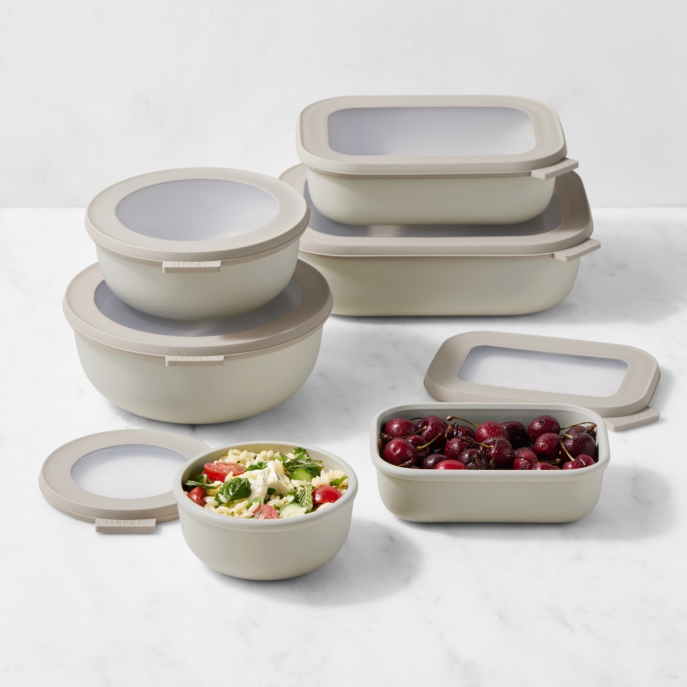 Mepal Nested Food Storage Containers, 12-Piece Set - 12-Piece Set, Nordic White