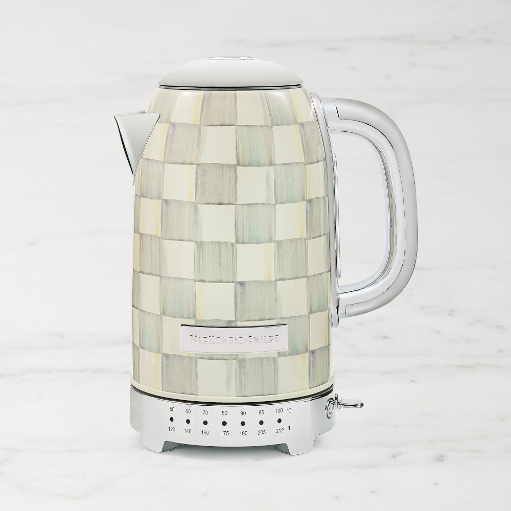 MacKenzie-Childs Sterling Check Electric Kettle - Sterling Check