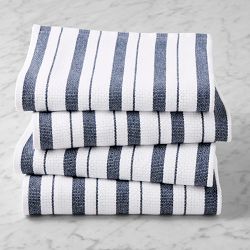 Williams Sonoma Classic Stripe Towels, Set of 4, Navy Blue