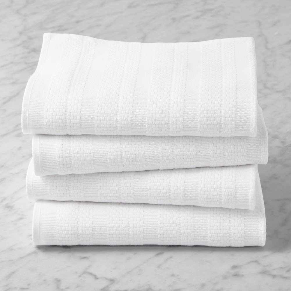 Williams Sonoma Classic Stripe Towels - Set of 4, White
