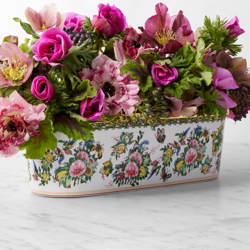 Famille Rose Rectangular Vase with Frog