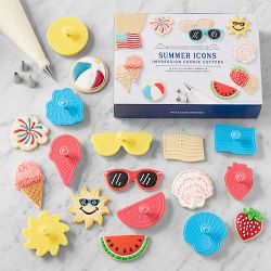 Williams Sonoma Summer Icons Impression Cookie Cutters, Set of 24