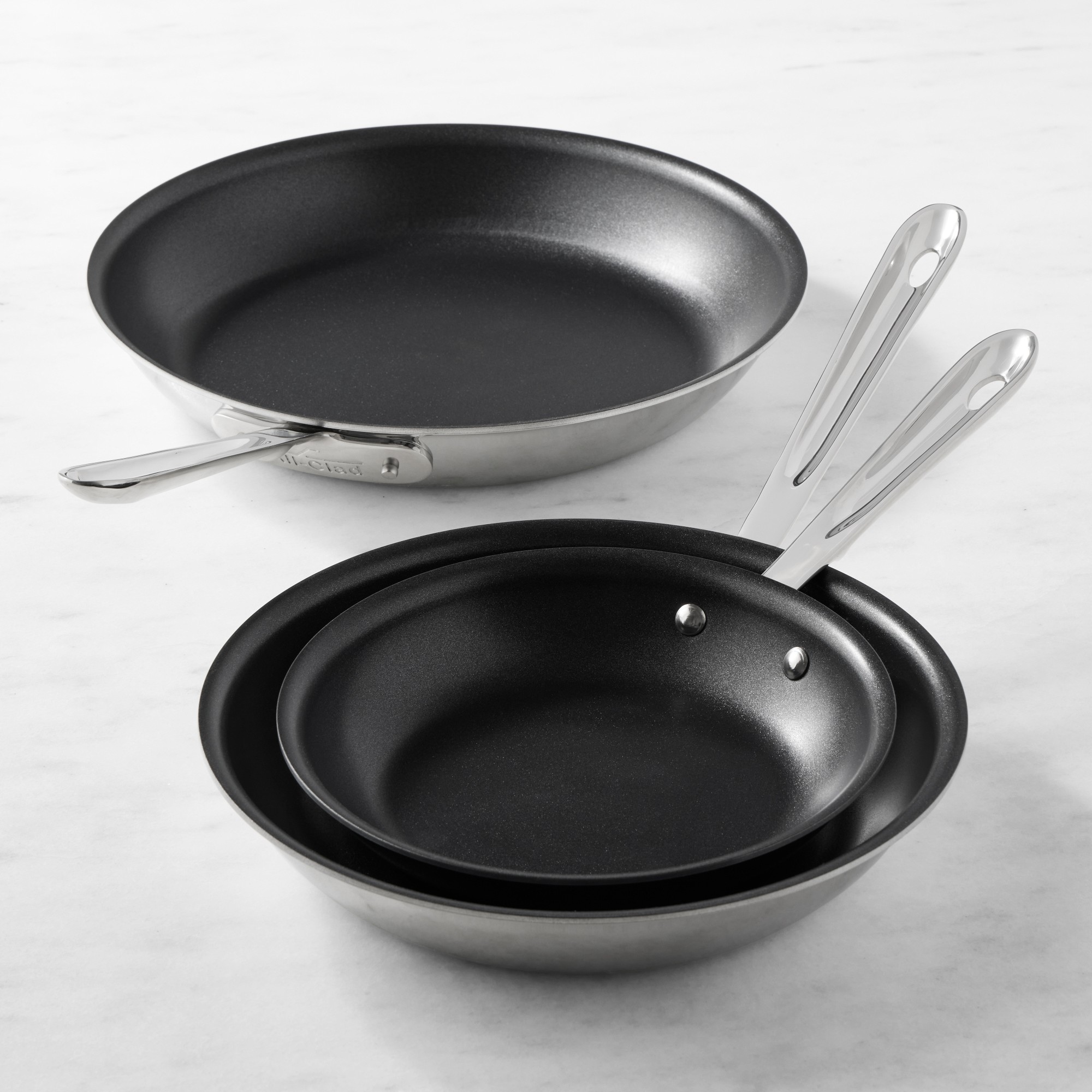 All-Clad D3 Triply Stainless-Steel Pro Nonstick Fry Pan, Set of 3 Sansujyuku sansujyuku.com
