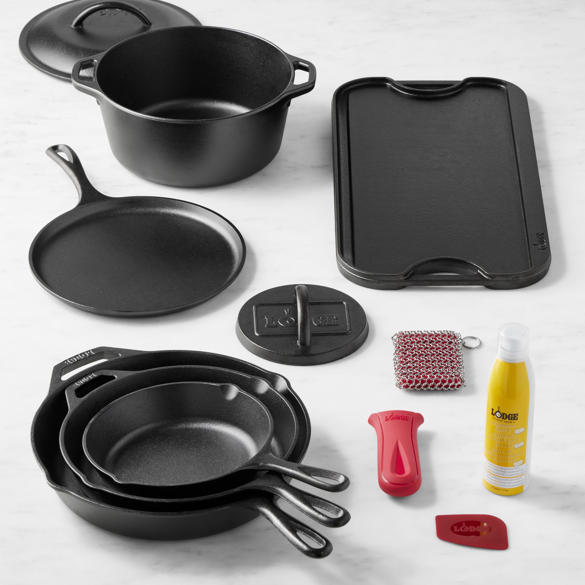 Lodge Classic Seasoned Cast Iron 8-Piece Cookware Set With Care Kit Sansujyuku sansujyuku.com