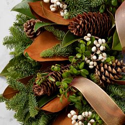 Copper Ribbon Live Wreath &amp; Garland