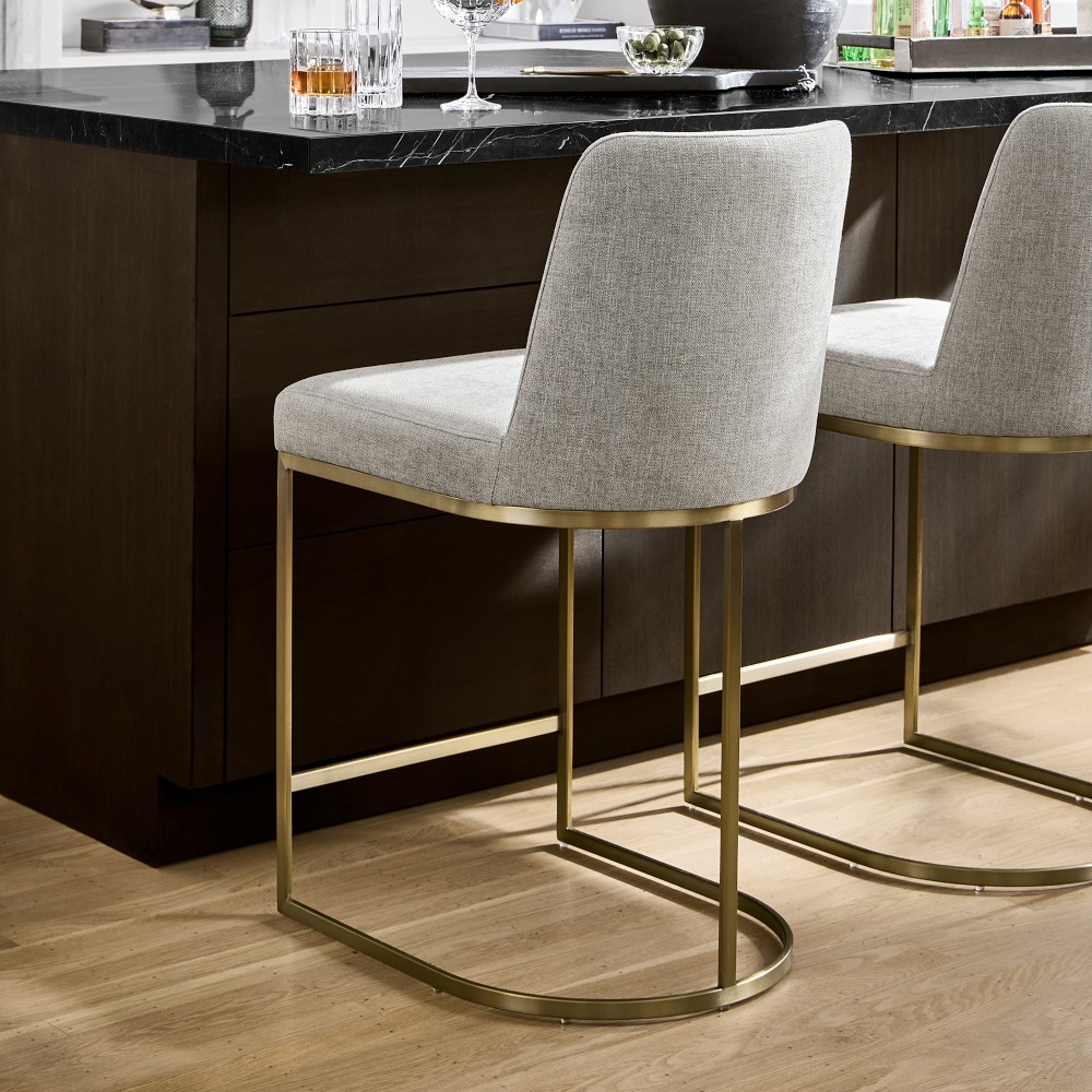 Bradley Upholstered Curved Back Counter & Bar Stool by Williams Sonoma Home
