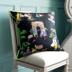 Sheila Bridges x Williams Sonoma Home Harlem Toile Print &amp; Embroidered Pillow Cover