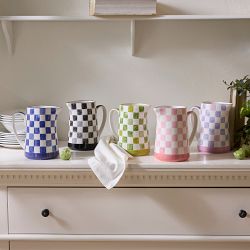MacKenzie-Childs Stoneware Check Pitcher