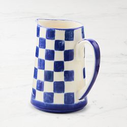MacKenzie-Childs Stoneware Check Pitcher
