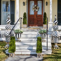 MacKenzie-Childs Courtly Check Pedestal Urn