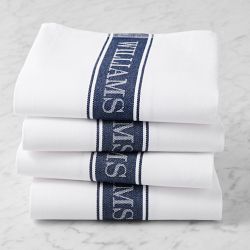 Williams Sonoma Classic Logo Towels, Set of 4, Navy Blue