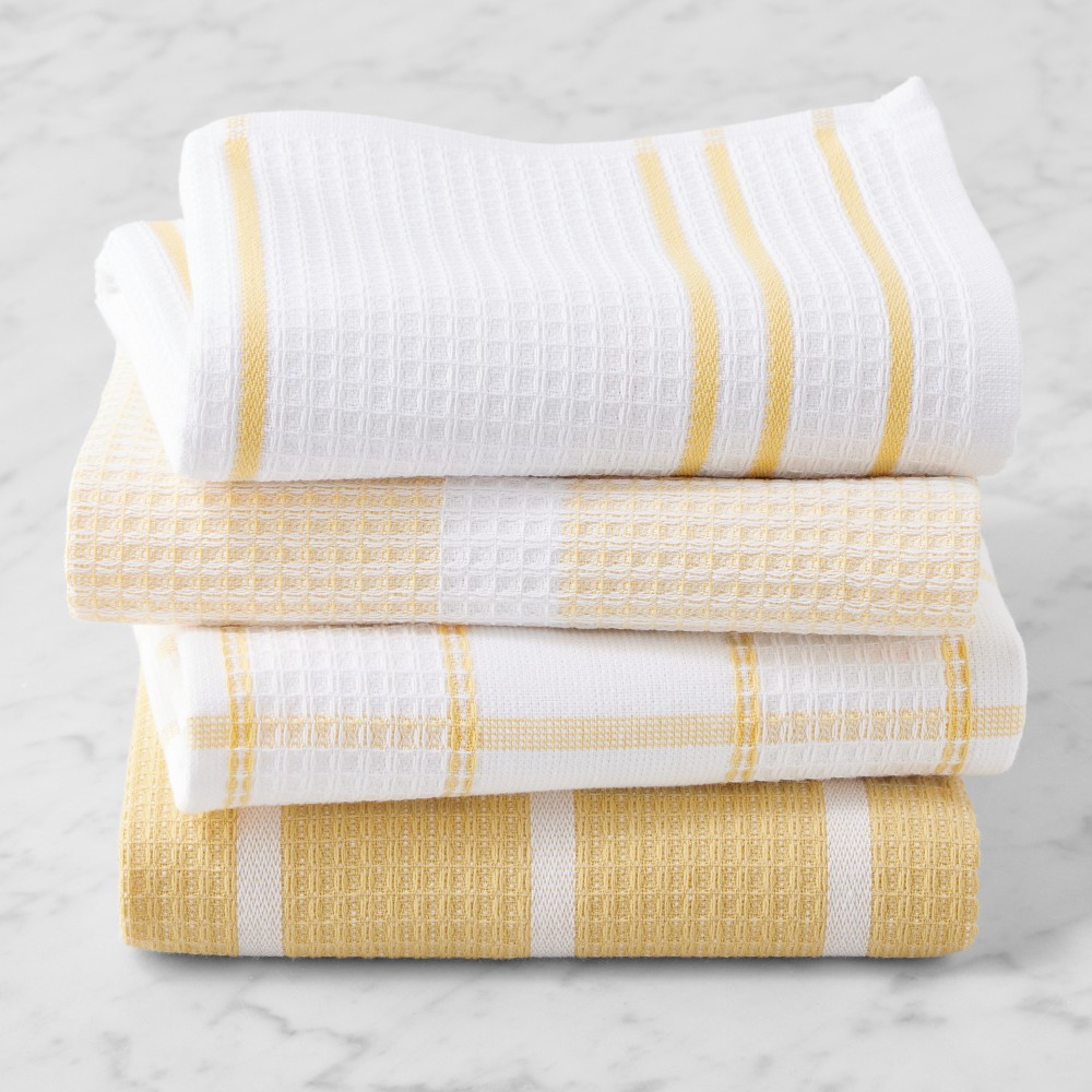 Williams Sonoma Super Absorbent Waffle Weave Towels - Lemon Yellow