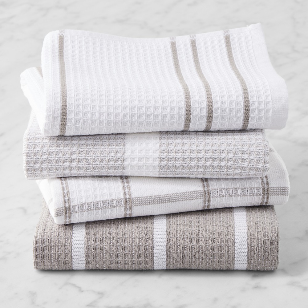 Williams Sonoma Super Absorbent Waffle Weave Towels - Drizzle Grey