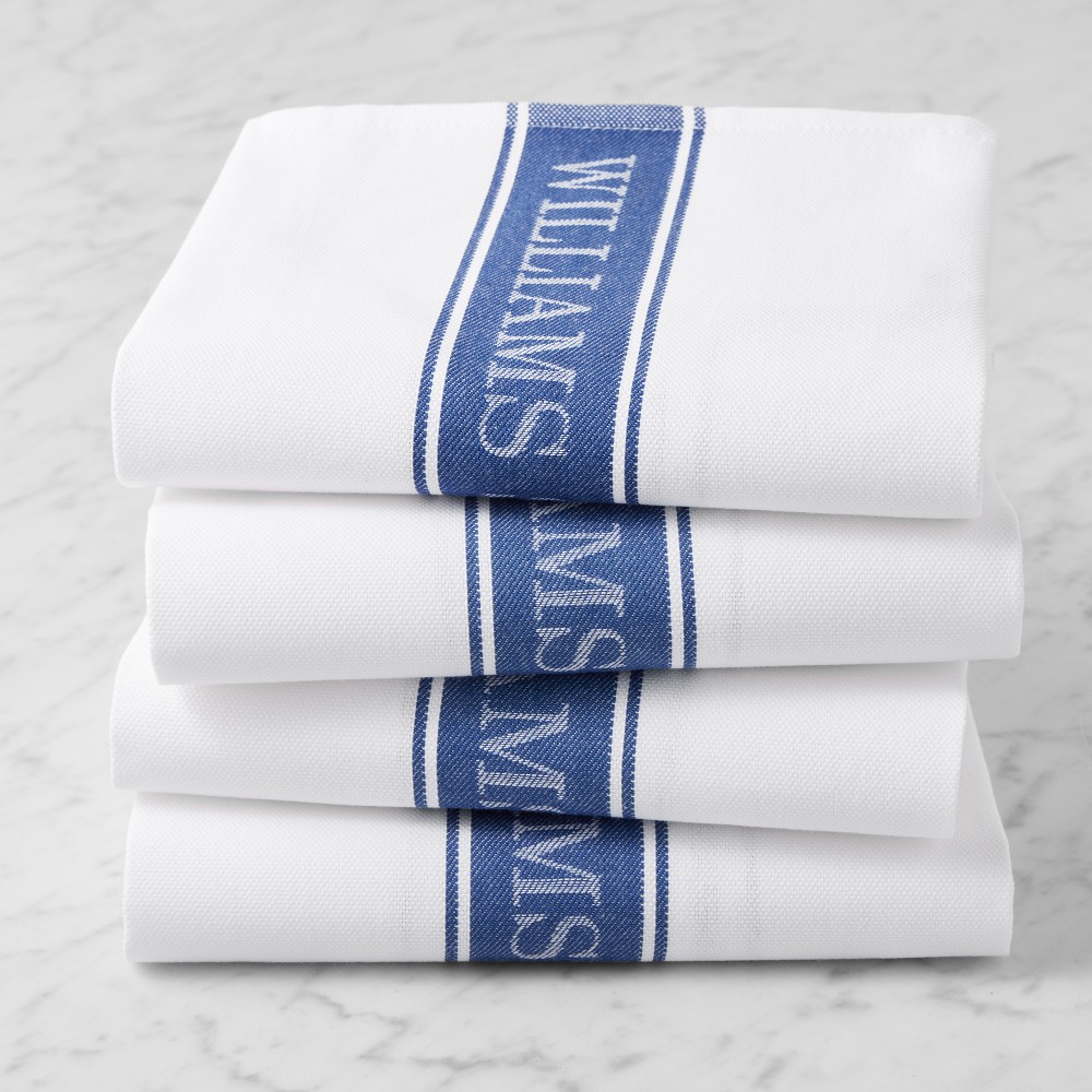 Williams Sonoma Classic Logo Towels - Set of 4, Bright Blue