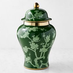 OPEN BOX:Green Ginger Jar, Cherry Blossom, 13.5"