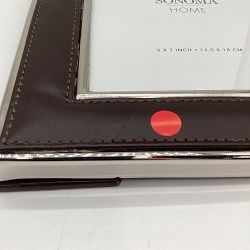 OPEN BOX: Winston Brown Leather Wrapped Frames, Polished Nickel, 5" X 7"