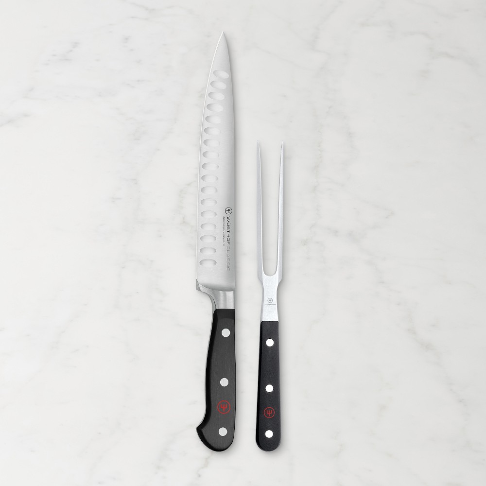 WÜSTHOF Classic Straight Carving Knife & Meat Fork Set