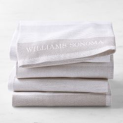 Williams Sonoma Logo Stripe Towels, Set of 4, Drizzle