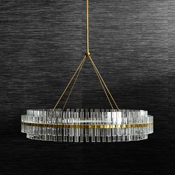 Phoebe Round LED Crystal Chandelier, 48"