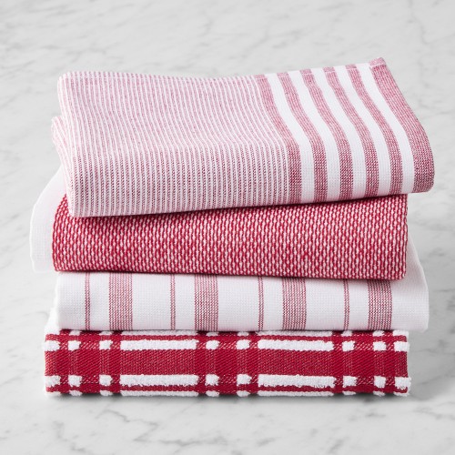 Williams Sonoma Multi-Pack Absorbent Towels, Set of 4, Claret Red
