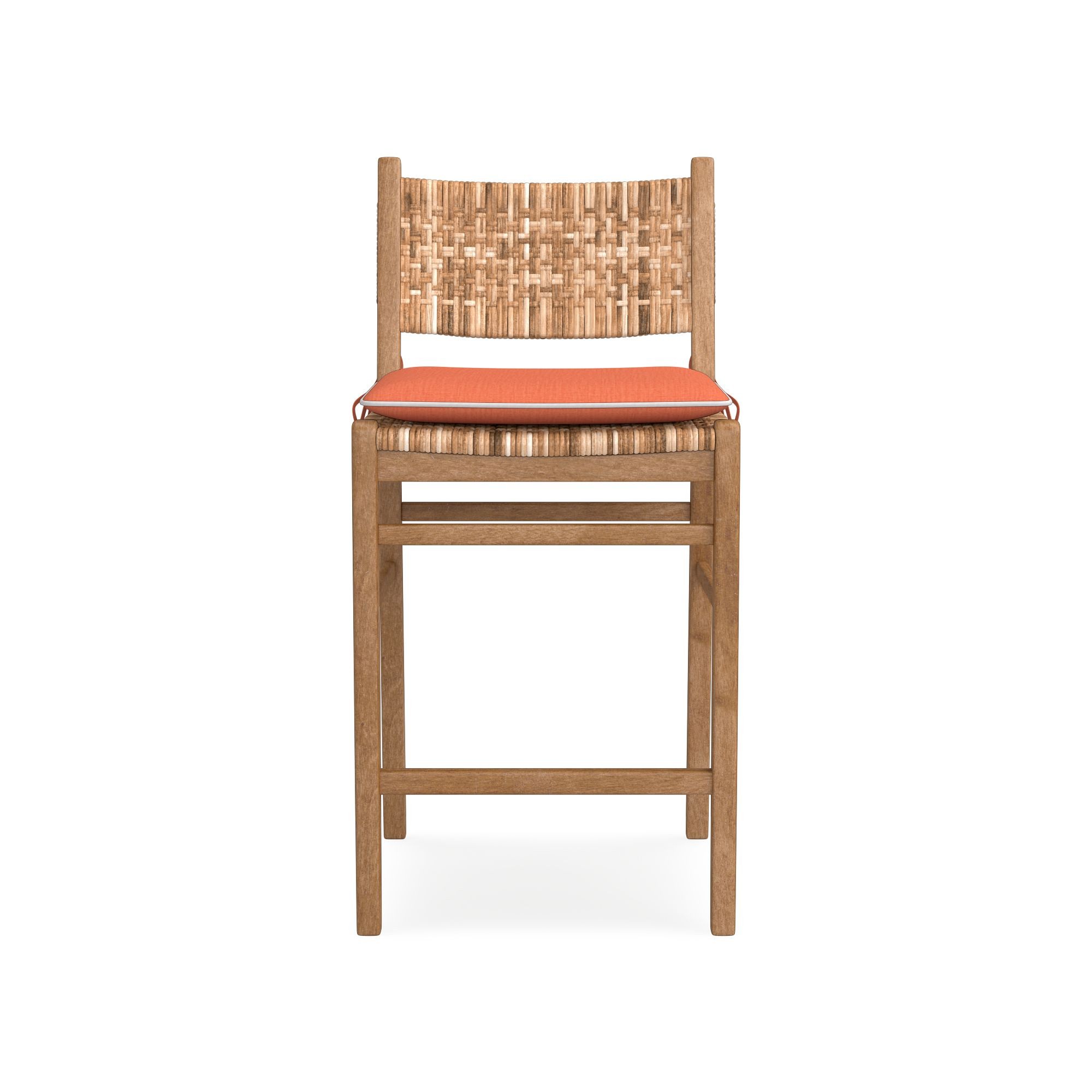 Sunbrella Performance Canvas, Persimmon with White Piping