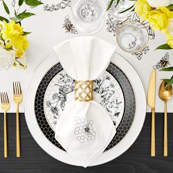 Bee Embroidered Napkins, Set of 4