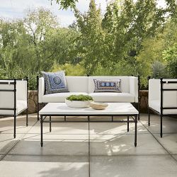 Calistoga Outdoor Fiberstone Rectangular Coffee Table (48")