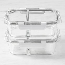Hold Everything Divided Rectangular Glass Food Storage Containers, 4-Piece Set
