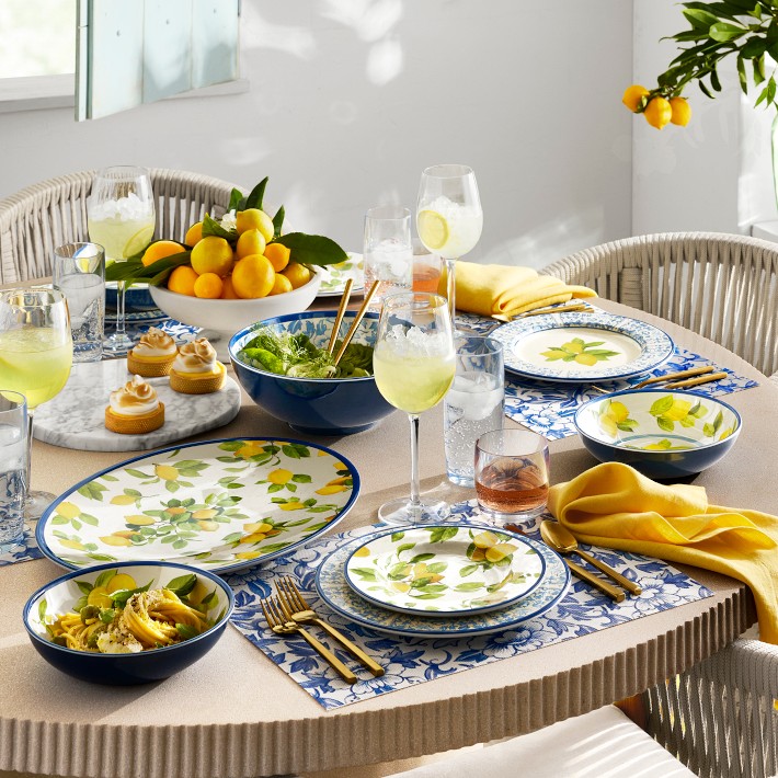 Lemon Outdoor Melamine Salad Plates | Williams Sonoma