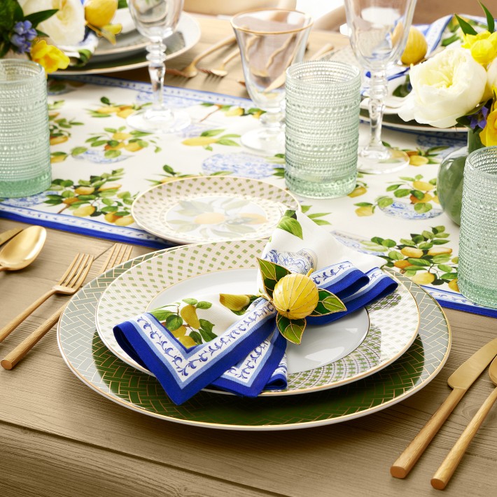 Limone Table Runner, Cotton, Made in Italy | Williams Sonoma