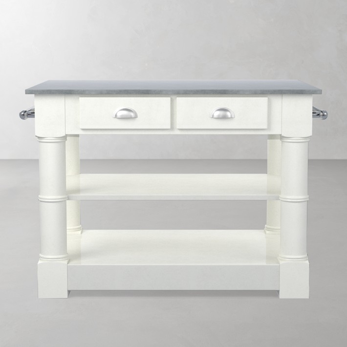 モデルルーム展示品/RAMPIONAIO ランピオナイオOctoSmall 白 Barrelson Single Italian Basalt Top Kitchen Island | Williams Sonoma