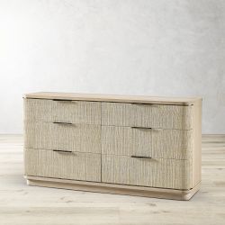 Jonathan Charles Seiche 6-Drawer Grass Cloth Dresser (68")