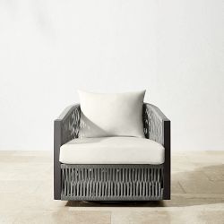 Pasadena Outdoor Metal and Rope Swivel Chair
