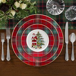 Red Tartan Salad Plates