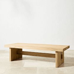 San Clemente Natural Teak Outdoor Rectangle Coffee Table (60")