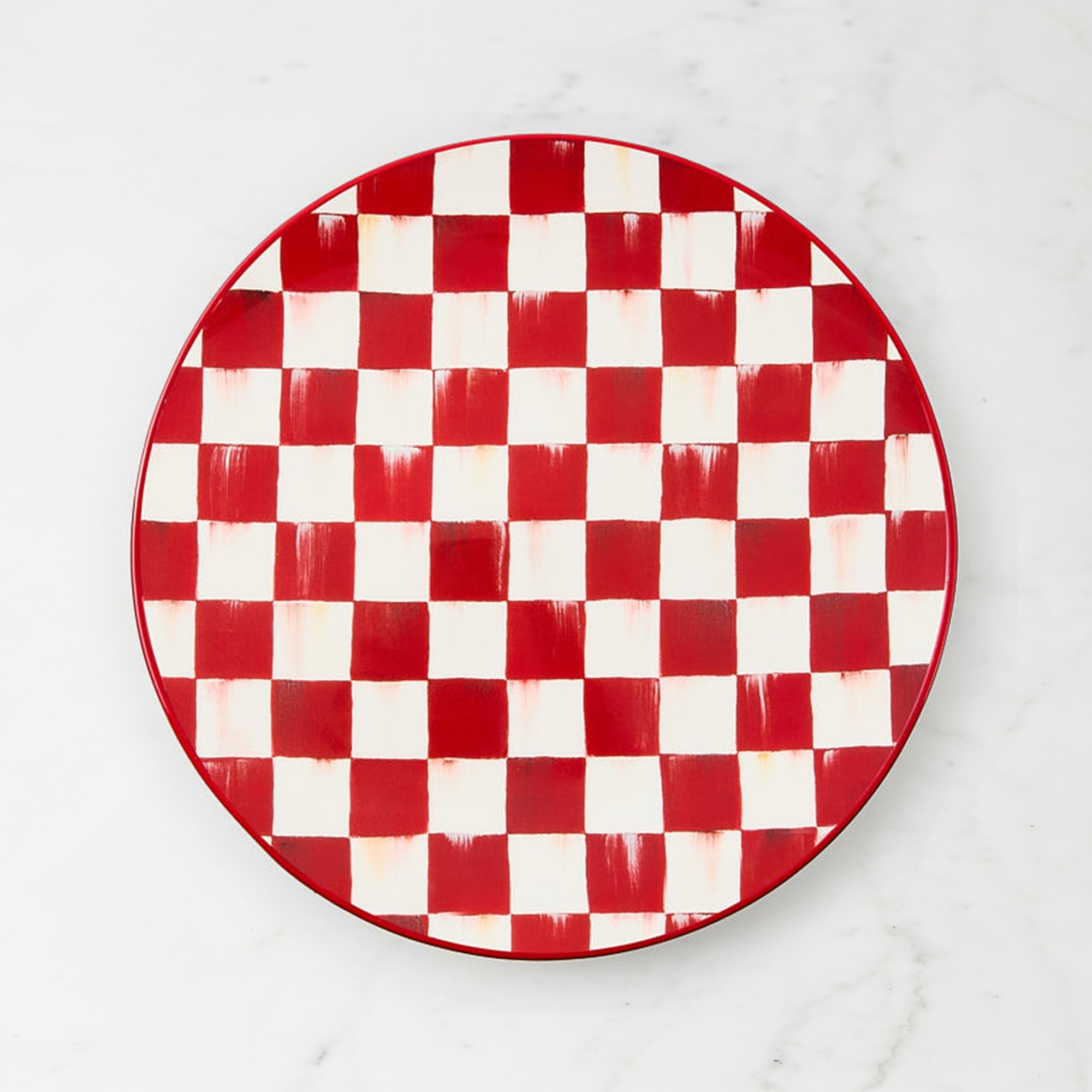 MacKenzie-Childs Cherry Check Dinner Plates Simolary simolary.com