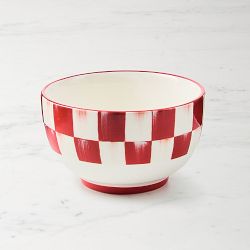 MacKenzie-Childs Cherry Check Breakfast Bowls, Set of 4