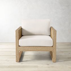 Point Reyes Occasional Chair Cushion, Sunbrella Performance Canvas, Canvas